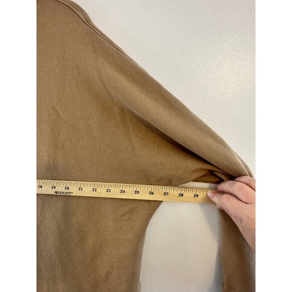 NWOT Frank & Eileen Effie Casual Chic Long Sleeve Funnel Neck Caplet Camel Large - Picture 8 of 9